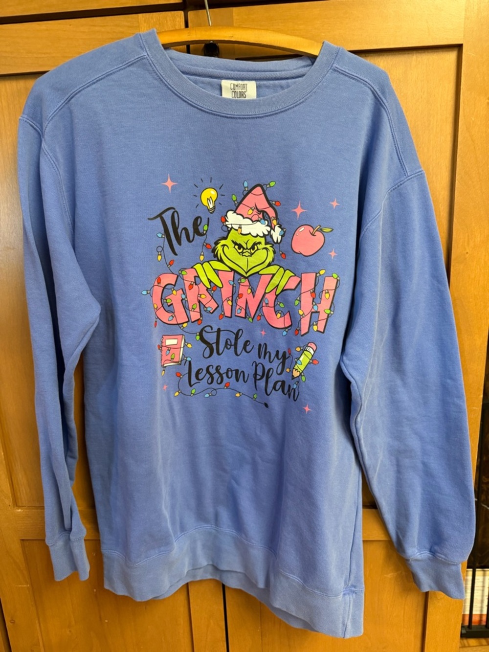 Comfort Colors Blue Grinch Graphic Sweatshirt